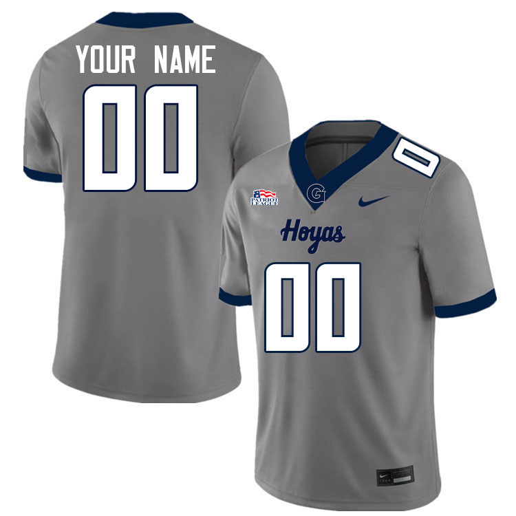 Custom Georgetown Hoyas Name And Number Football Jerseys-Grey